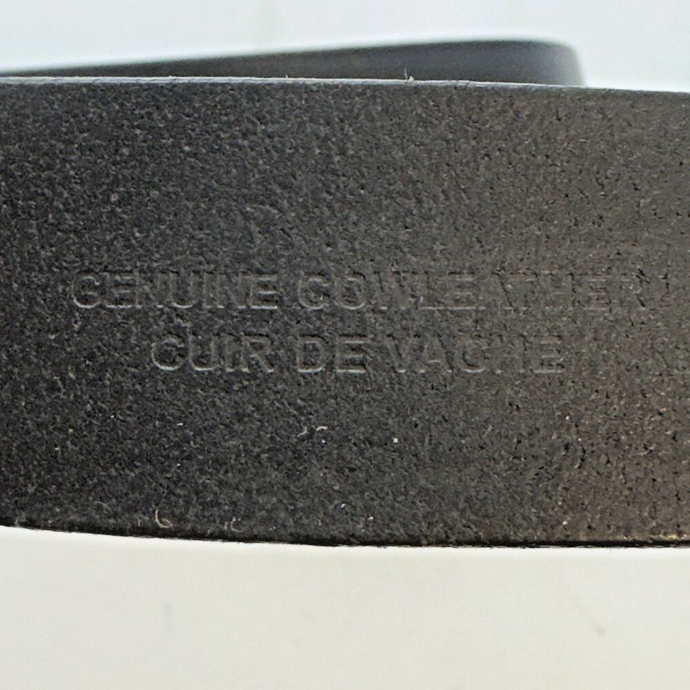 Hugo Boss Black Cow Leather Belt Men's 38 Engraved HB Silver Tone Buckle 5128 - Picture 10 of 14